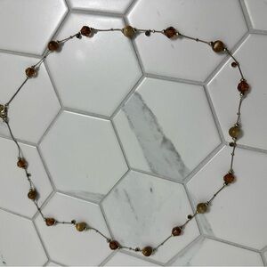💥 3 for $10 💜 Fashion Necklace 30” Amber & Brown Accents